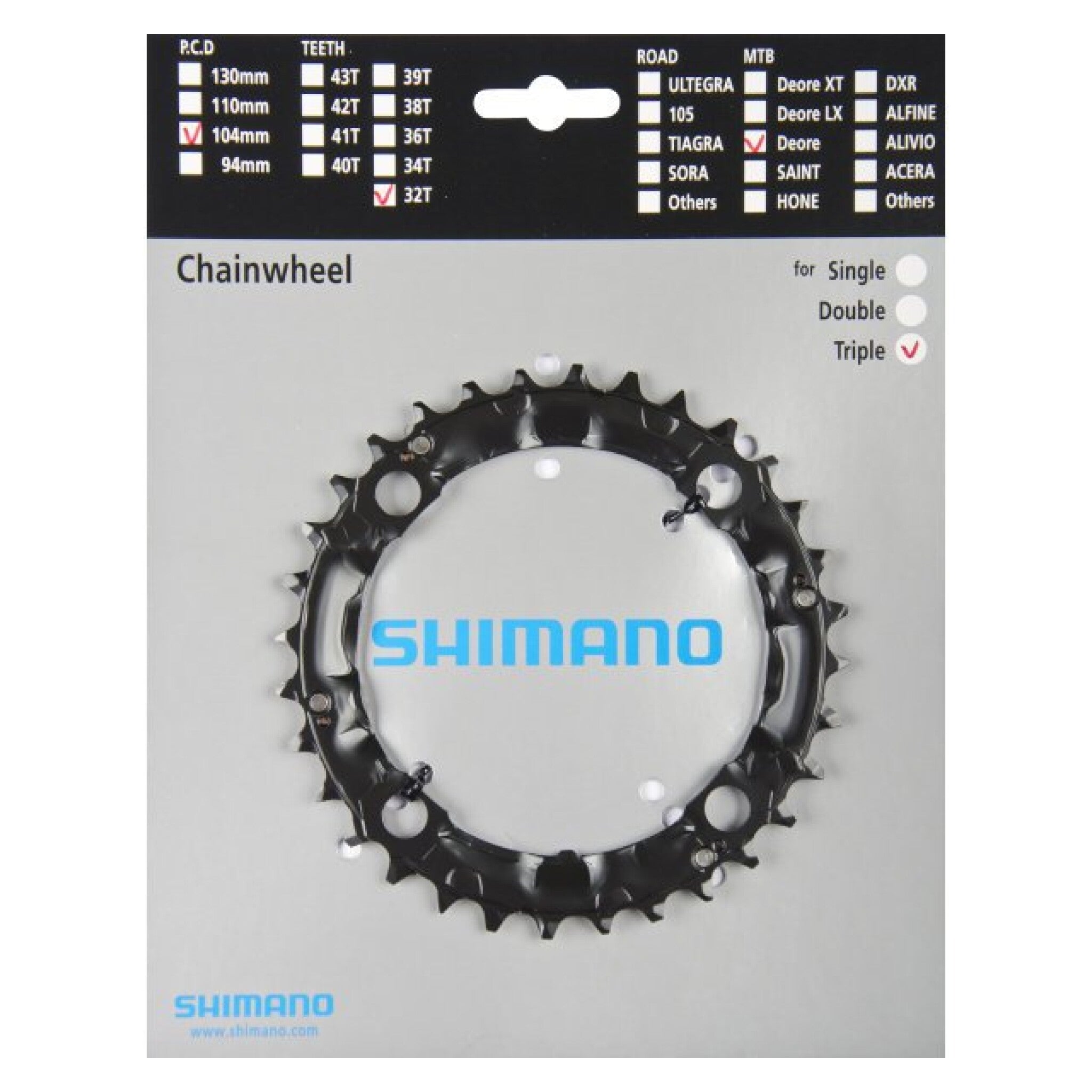 Kettingblad 44T Shimano Deore FC-M480 - zwart