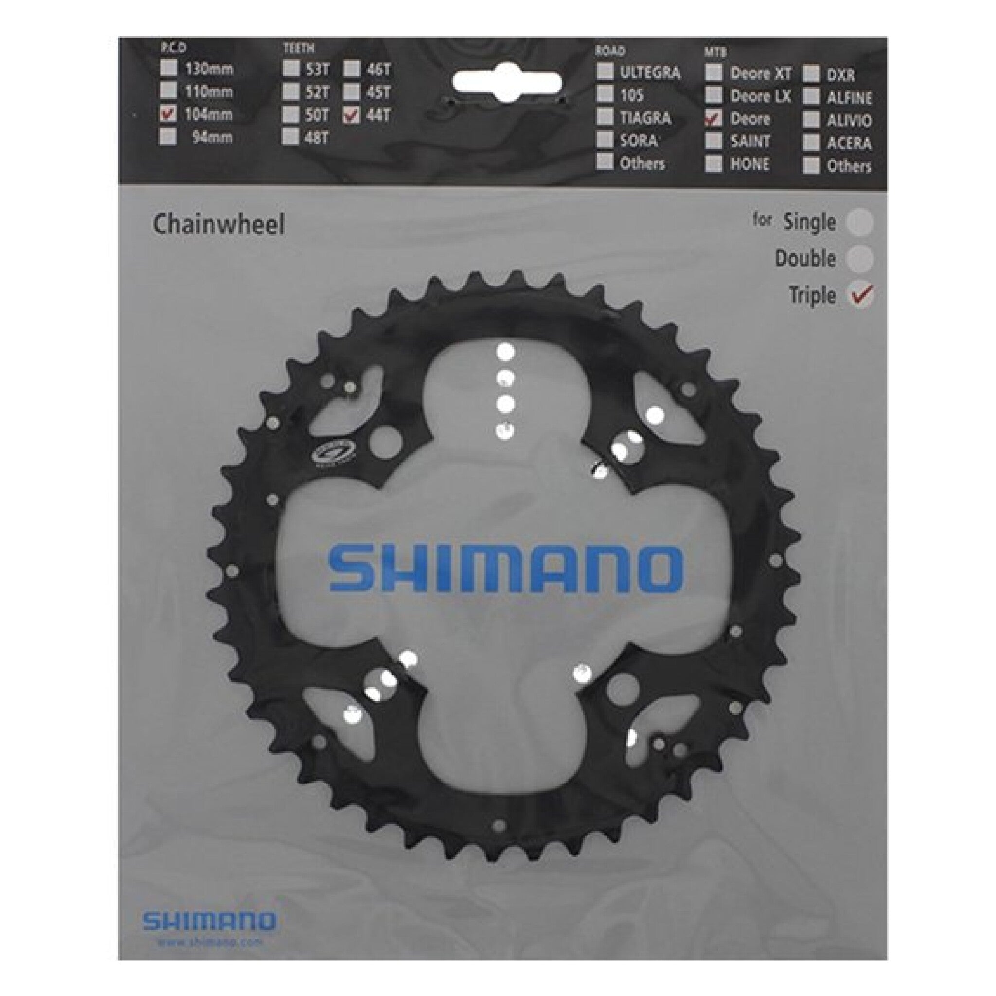 Kettingblad 44T Shimano Deore FC+AC0-M530 Ketting