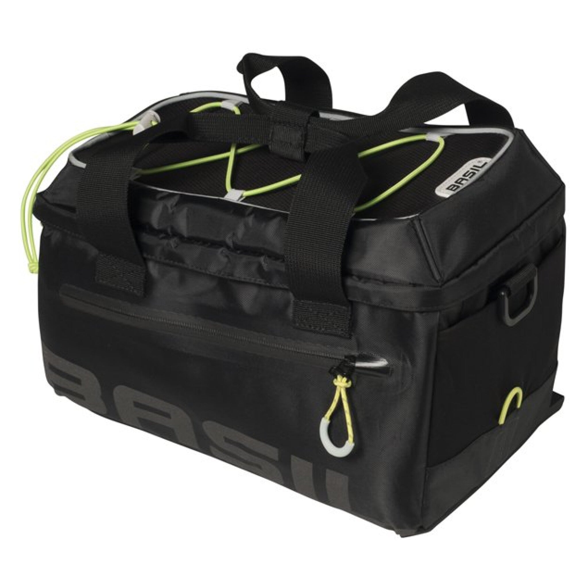 Basil dragertas Miles trunkbag zwart lime 7L