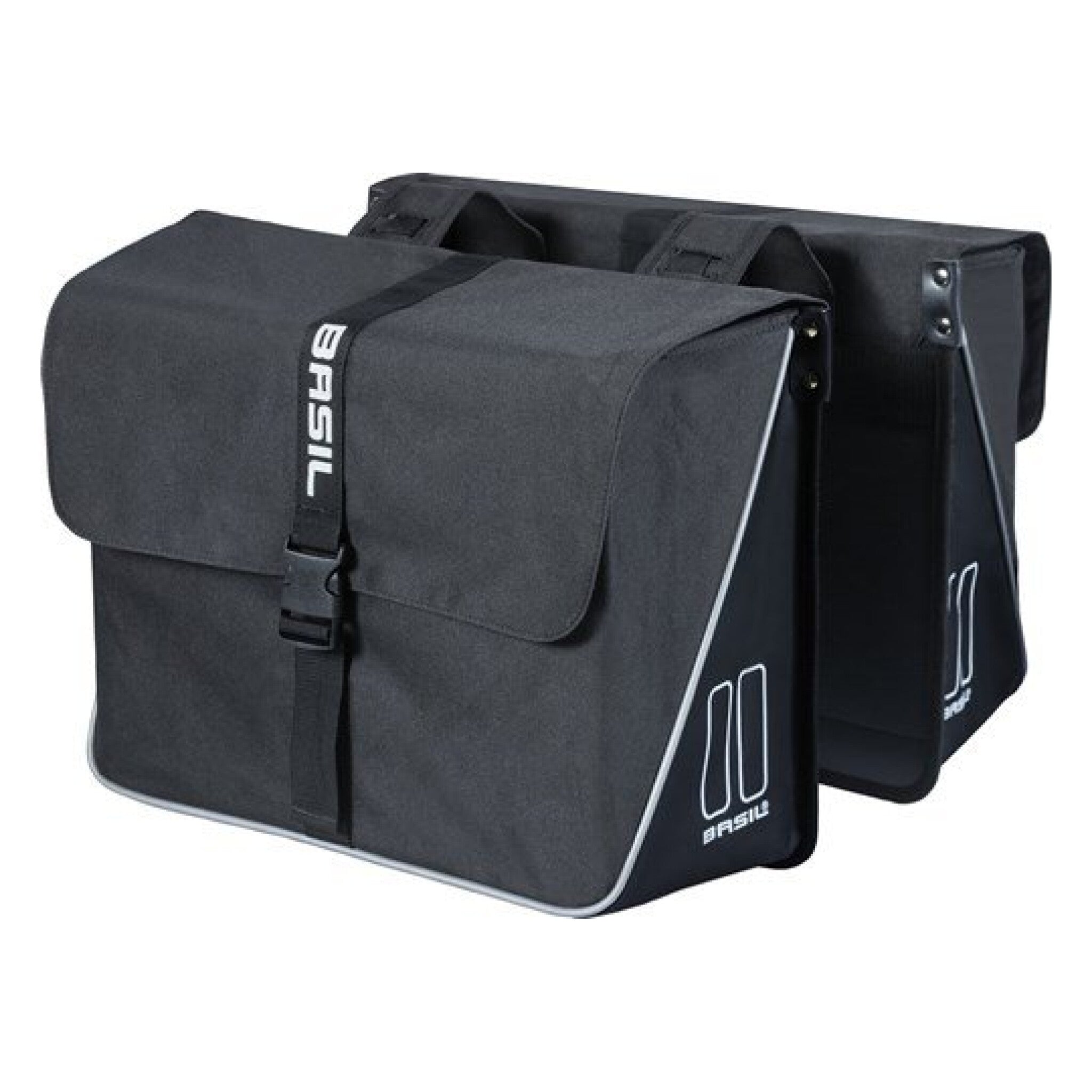 Basil fietstas dubbel Forte black black 35L