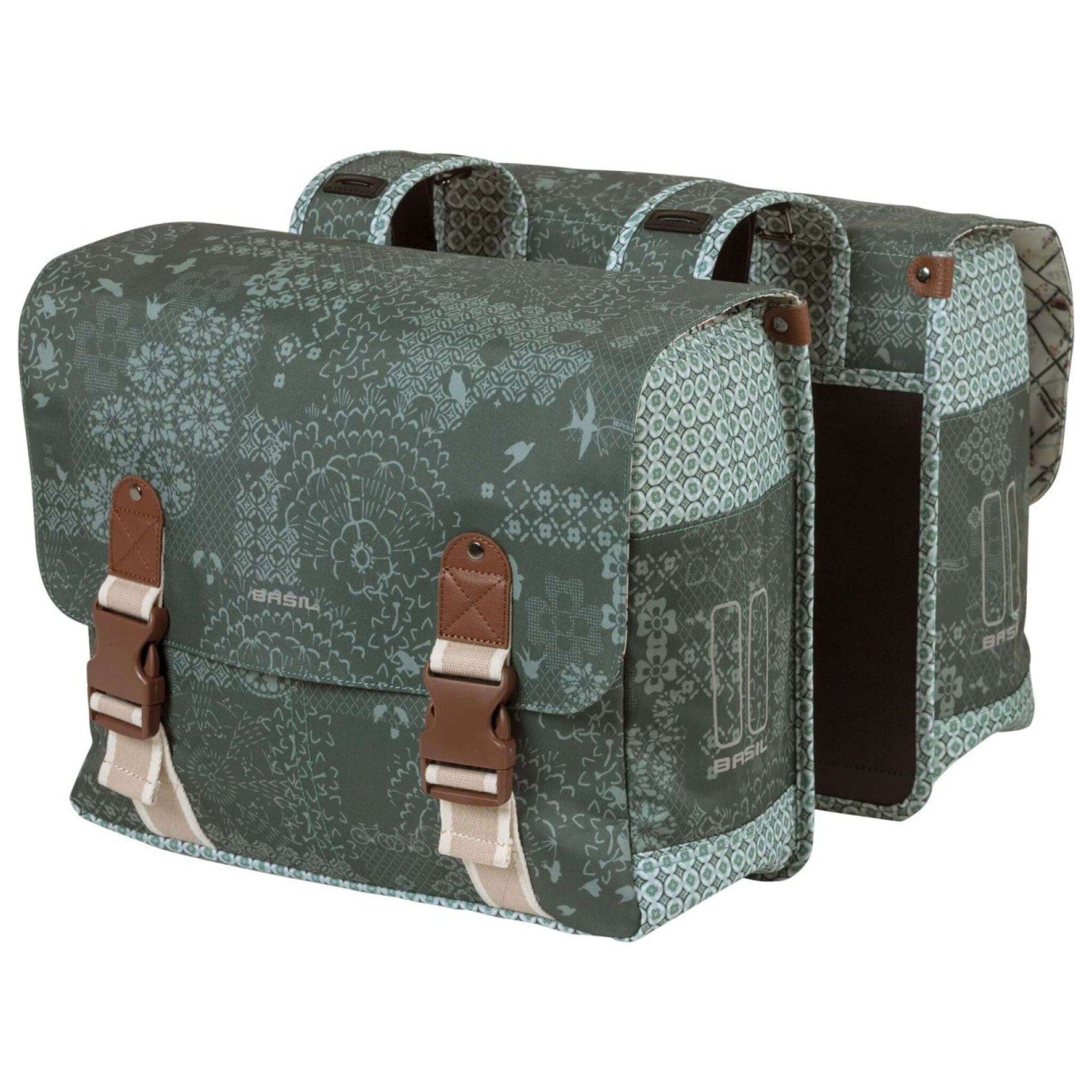 Basil fietstas dubbel Boheme forest green 35L