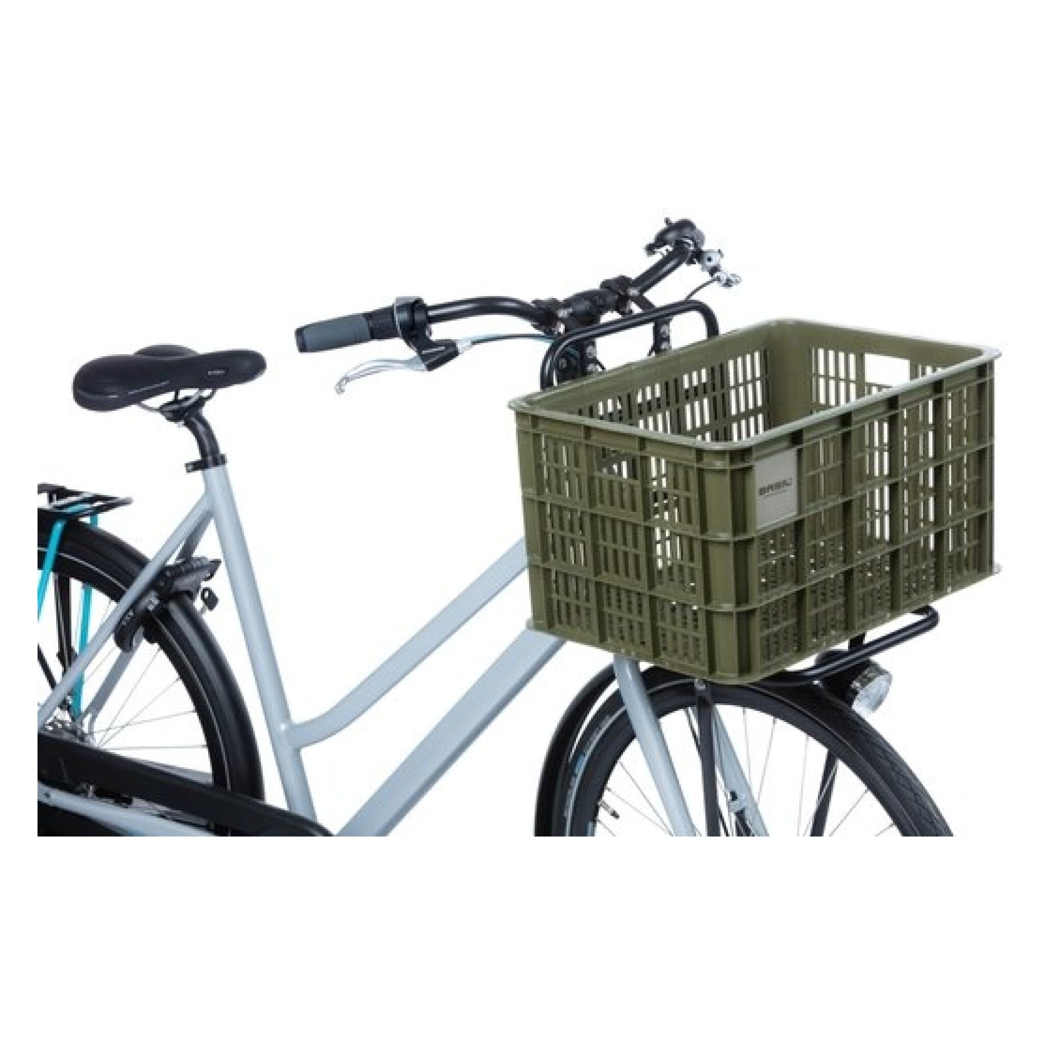 Basil fietskrat L moss green 40L recycled